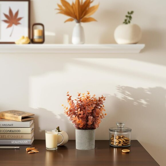 2 PCS Small Fake Eucalyptus Plant Artificial Potted Plants Indoor for Desk, Shel - Picture 8 of 8